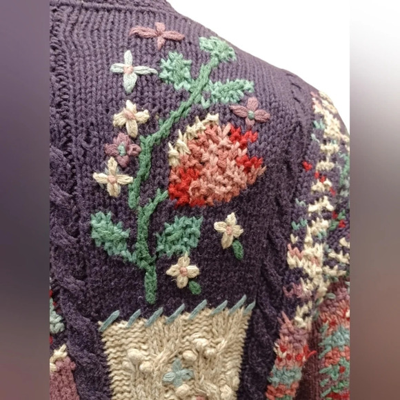 Expert Collection Knit LS Purple Pink Cardigan Size Small - Picture 6 of 12